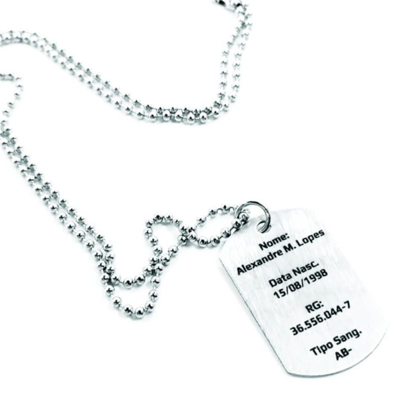 Colar Tag Militar Aço Inox - Fotogravação - Imagem 9