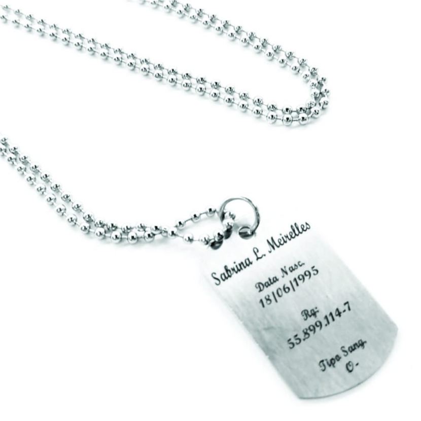 Colar Tag Militar Aço Inox - Fotogravação - Imagem 15