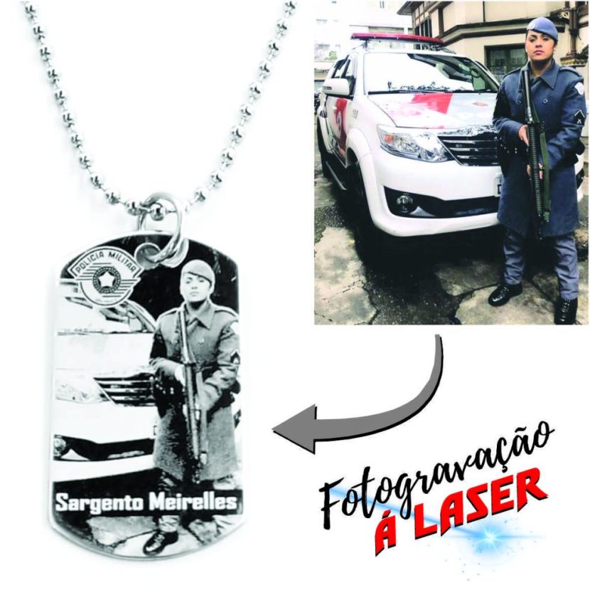 Colar Tag Militar Aço Inox - Fotogravação - Imagem 6