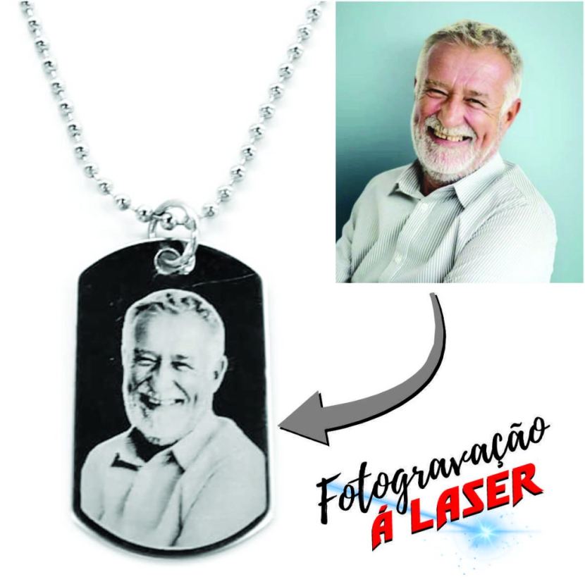 Colar Tag Militar Aço Inox - Fotogravação - Imagem 10