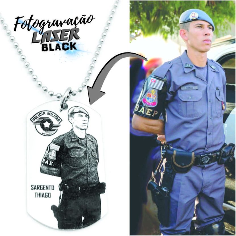 Colar Tag Militar Aço Inox - Fotogravação - Imagem 16