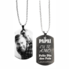 Colar Tag em Aço Inox Black - Fotogravação à Laser (Frente e Verso)